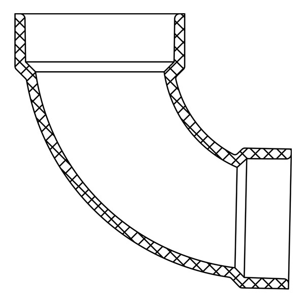 1/4 Bend,Reducing ( H × H )