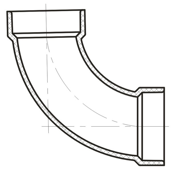 Long Sweep 1/4 Bend ( H × H )